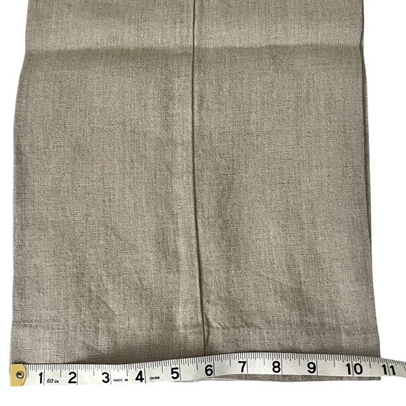 LOFT Julie Trouser Linen Pants Natural Beige Career Work Straight Leg Size 12 - Picture 12 of 12